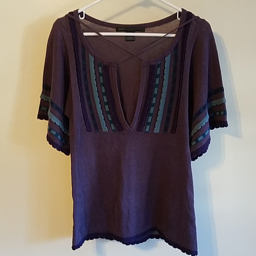 Marc by Marc Jacobs plum shortsleeve sweater
